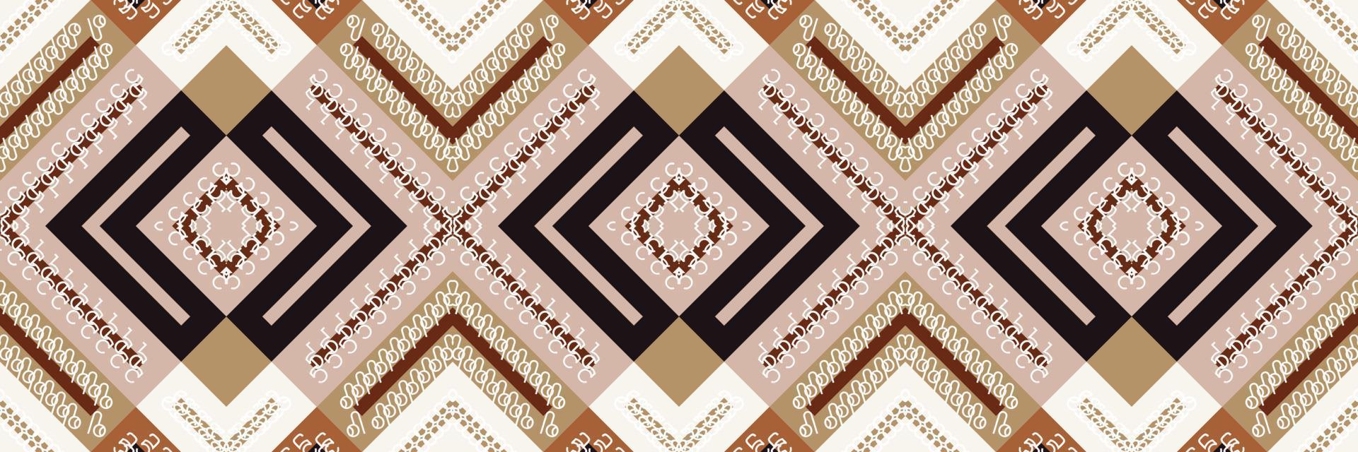 Ethnic Aztec Ikat Seamless Pattern Textile Filipino ikat seamless pattern digital vector design for Print saree Kurti Borneo Fabric Aztec brush symbols swatches designer