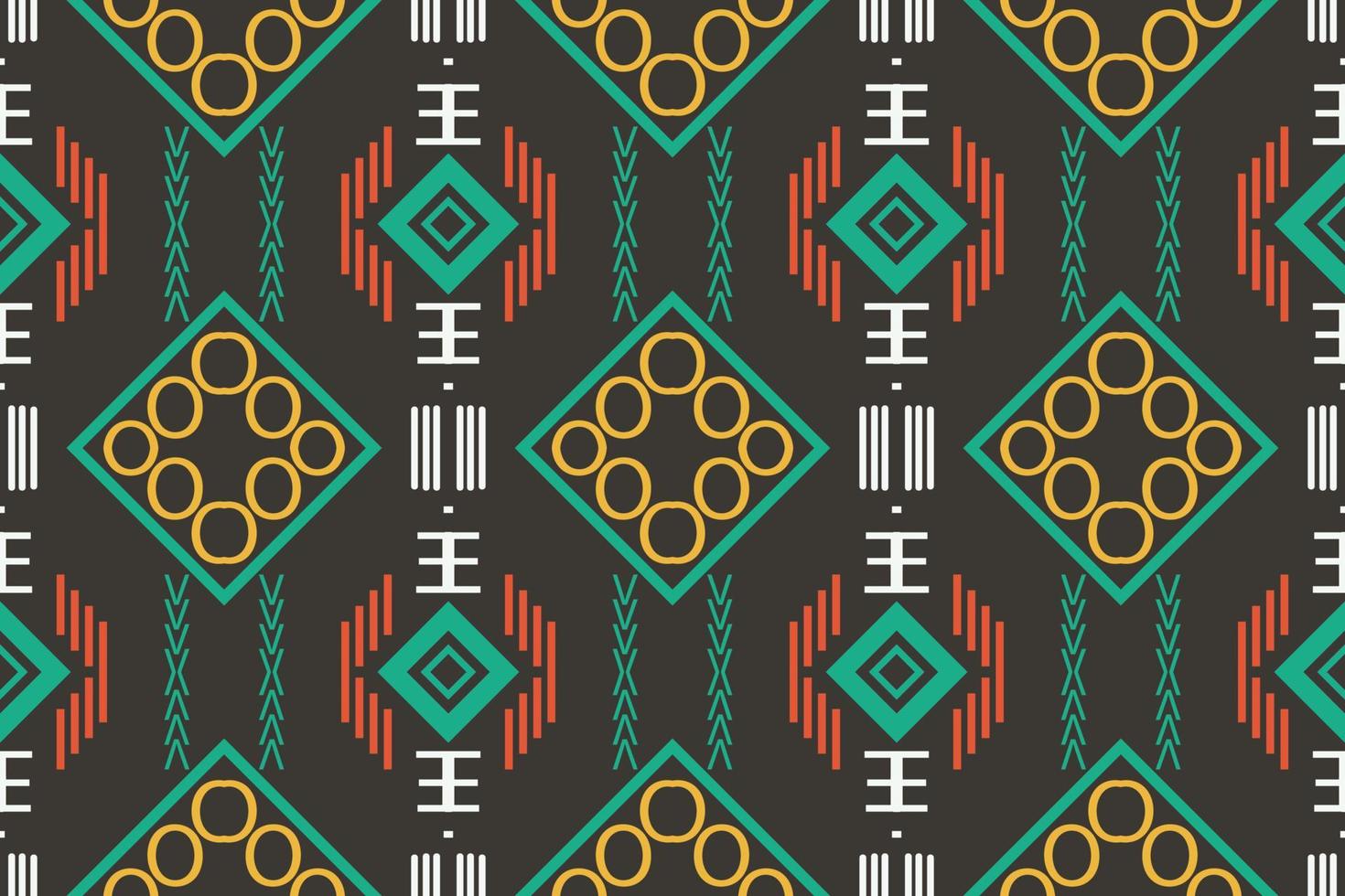 Ethnic Pattern vector. Ikat Seamless embroidery, Ikat Seamless folk embroidery, Ikat Seamless folk embroidery, traditional patterned old saree dress design It is a pattern created by geometric shapes. vector