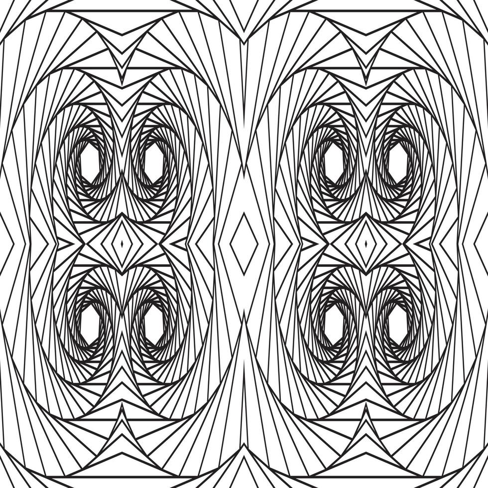 3D visual effect, the illusion of movement, on a white background. Geometric shapes from the black lines. vector