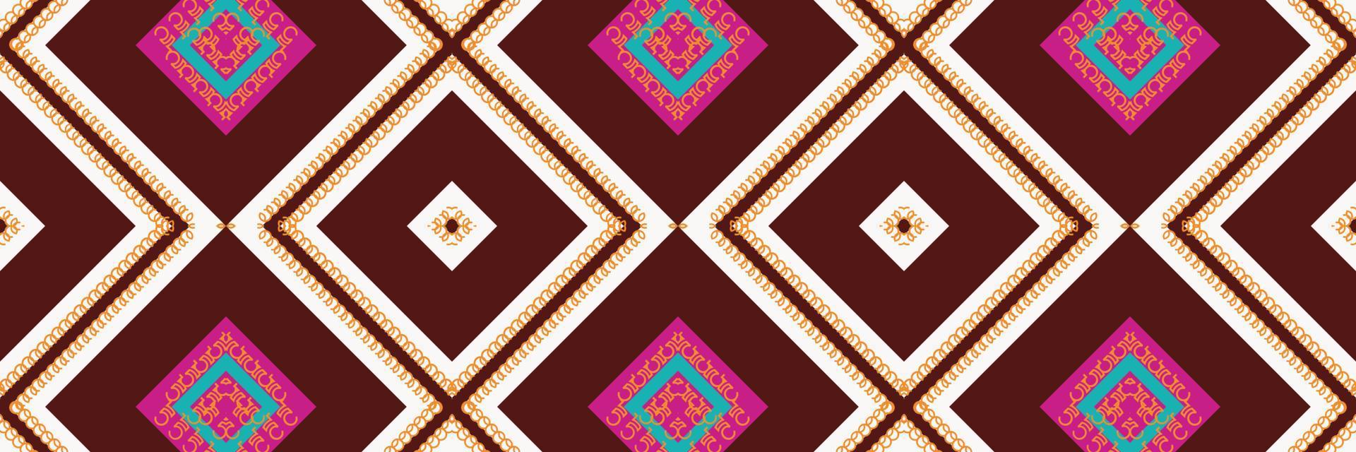 Ikat Indian ethnic pattern. traditional patterned carpets It is a pattern created by combining geometric shapes. Design for print. Using in the fashion industry. vector