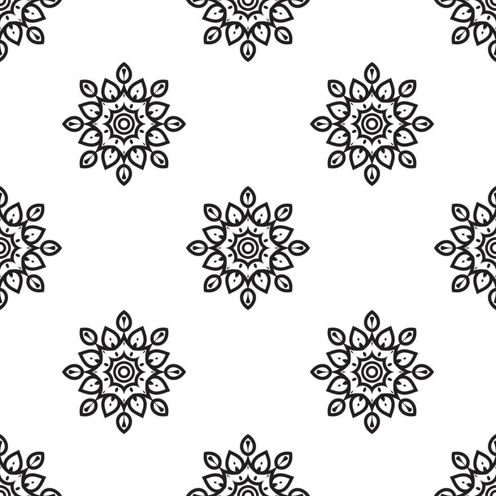 patrones de mandala patrón transparente en blanco y negro. fondo dibujado a mano. motivos islámicos, árabes, indios y otomanos. perfecto para imprimir en tela o papel. vector