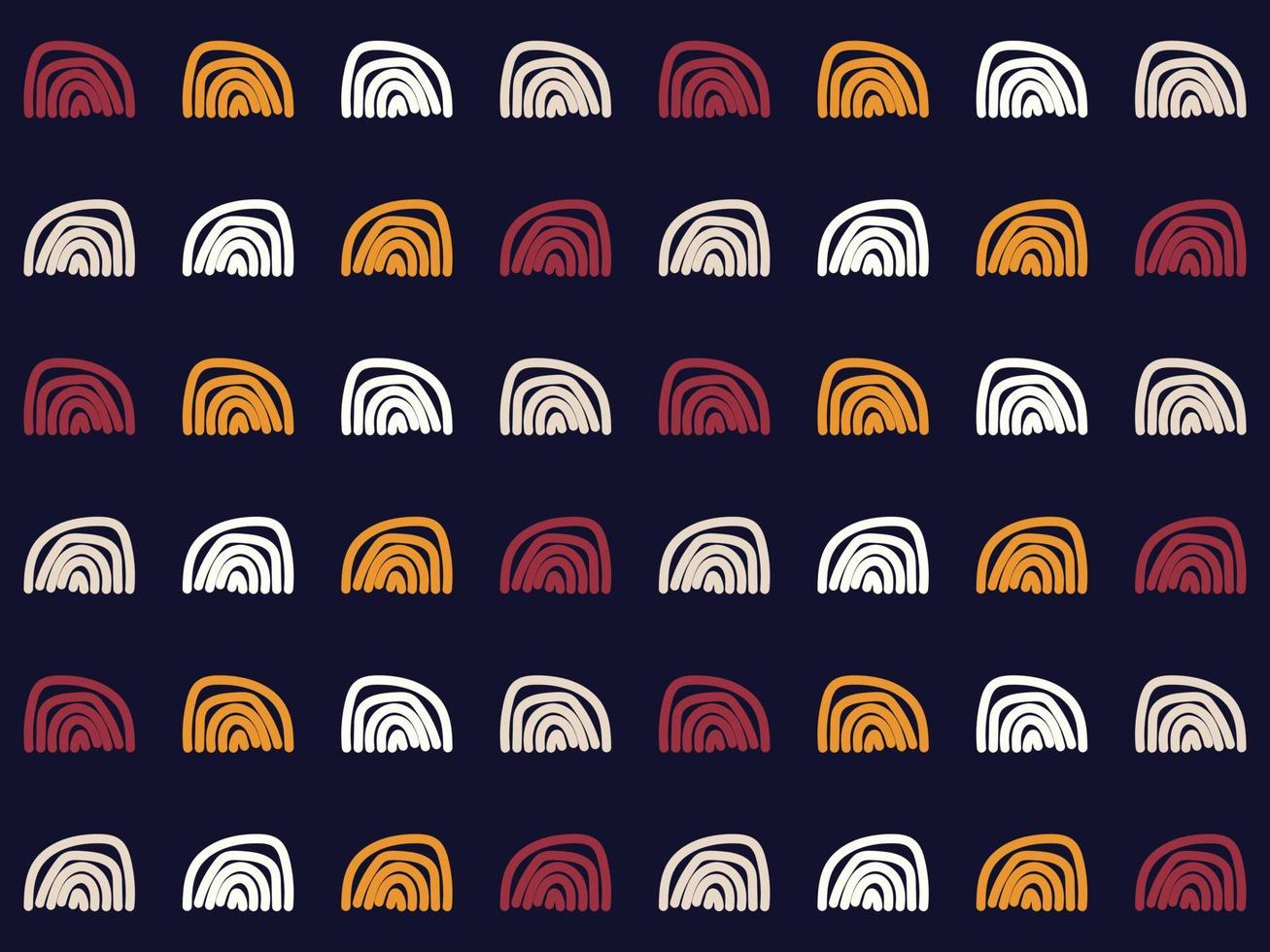 Freehand semi circle Native American fabric Seamless Pattern Design Uzbek ikat-traditional silk product in Uzbekistan and Central Asia, vector
