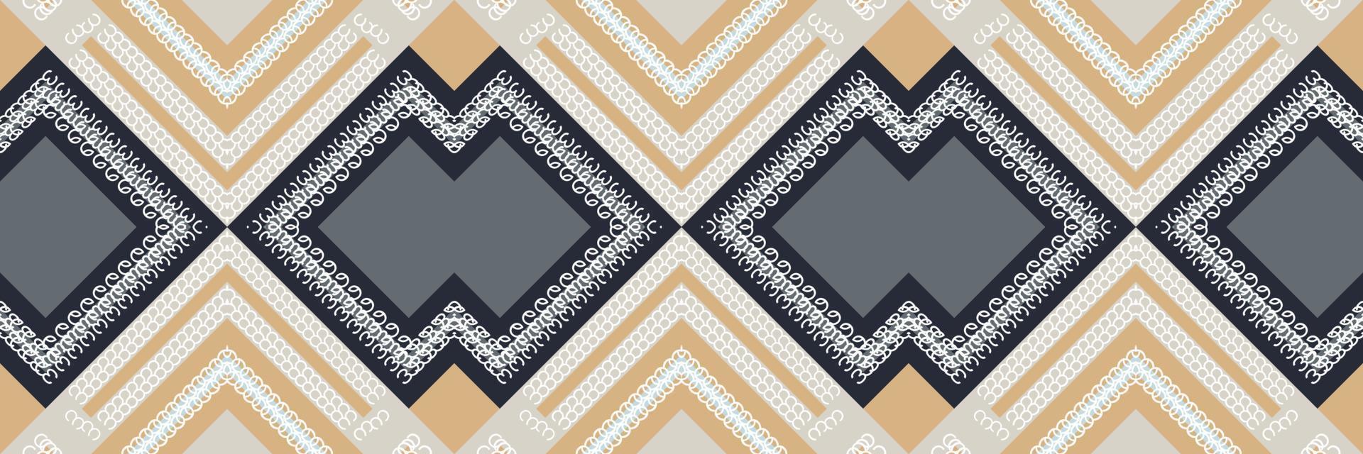 étnico azteca ikat patrón sin costuras textil ikat marco patrón sin costuras diseño de vector digital para imprimir saree kurti tela de borneo azteca pincel símbolos muestras ropa de fiesta