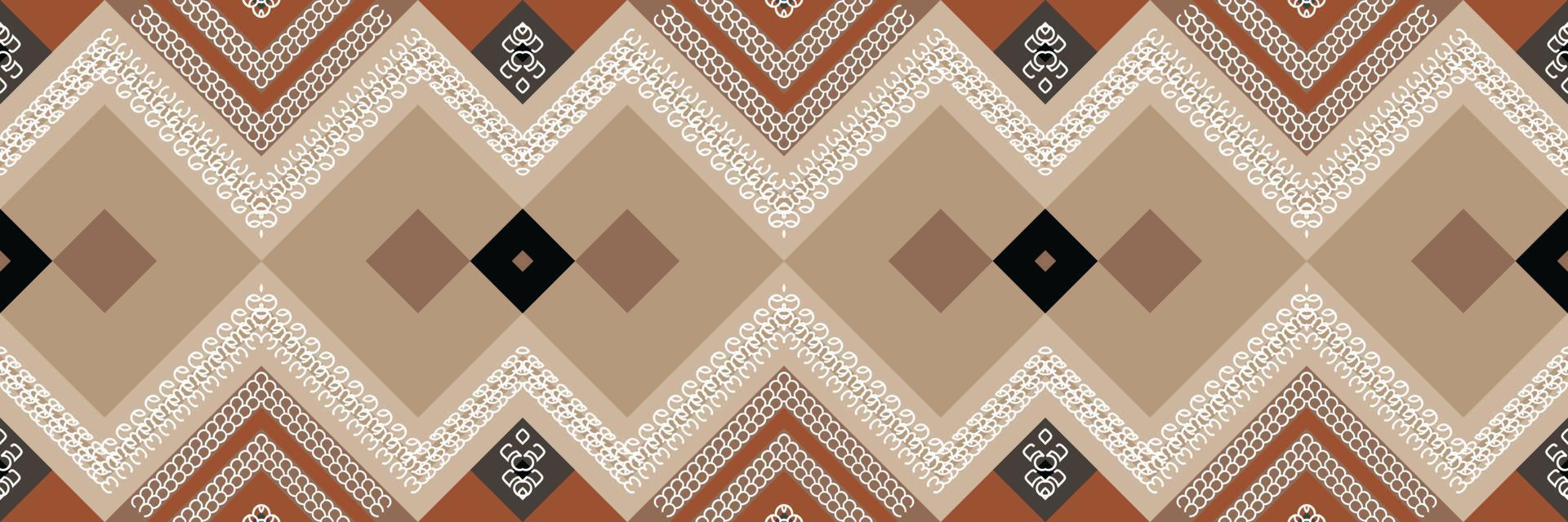 étnico azteca ikat patrón sin costuras textil ikat marco patrón sin costuras diseño de vector digital para imprimir saree kurti borneo tela azteca cepillo símbolos muestras diseñador