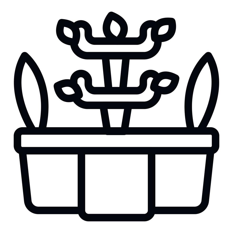 Wall flower pot icon outline vector. Eco house vector