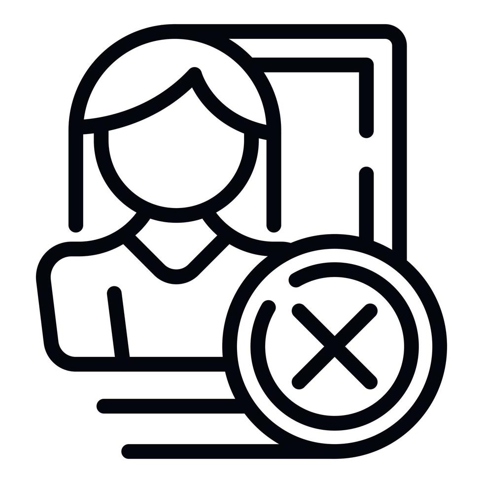 Deleting account icon outline vector. Social profile vector