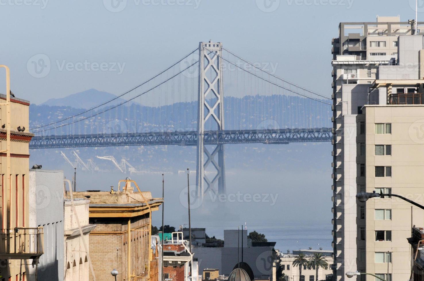 Oakland Bay Bridge San Francisco, California.It has one of the longest spans in the United States. photo