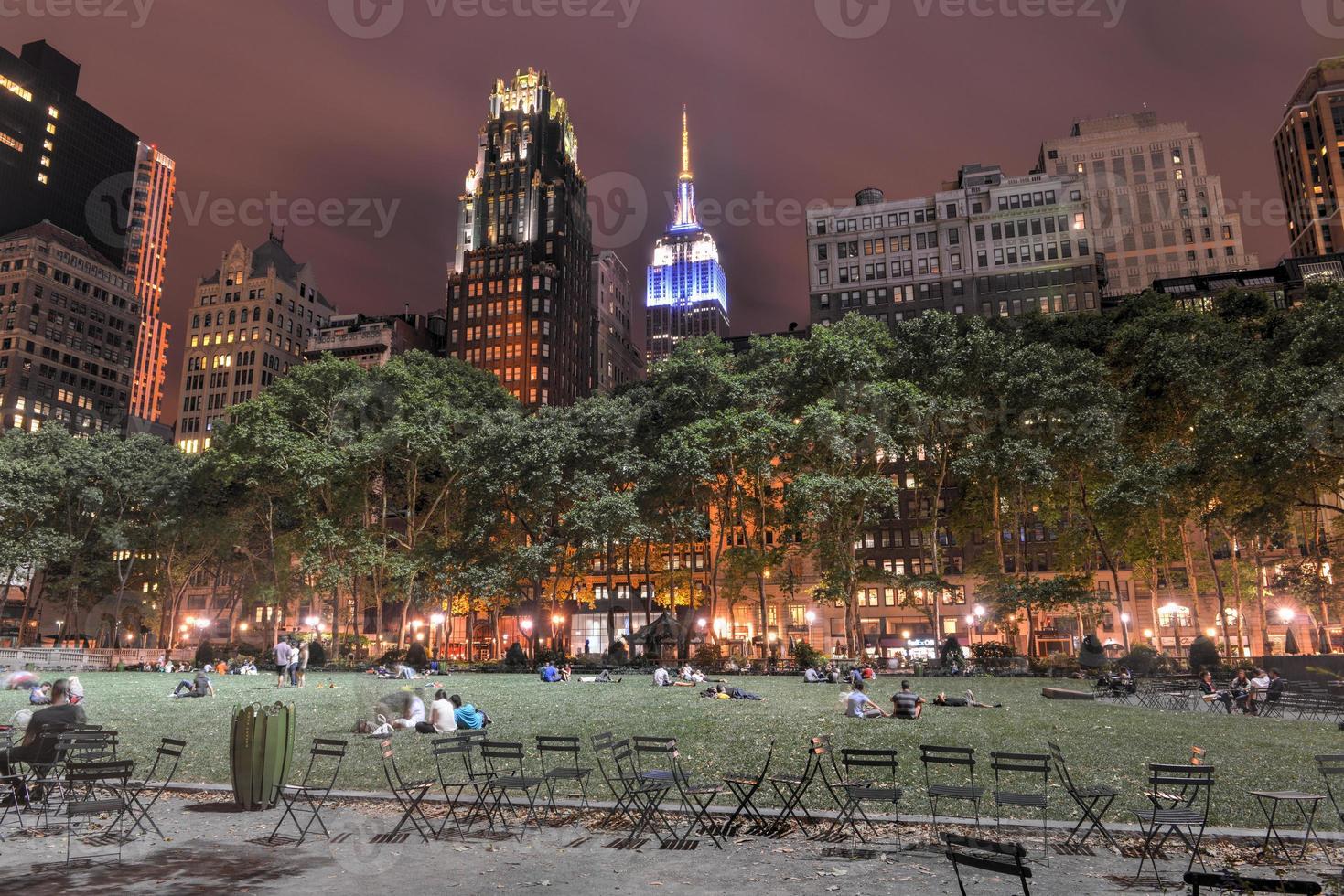 Bryant Park, New York, Night photo