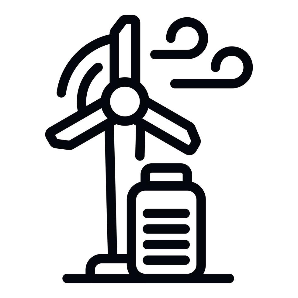 vector de contorno de icono de turbina de viento. planta de energía