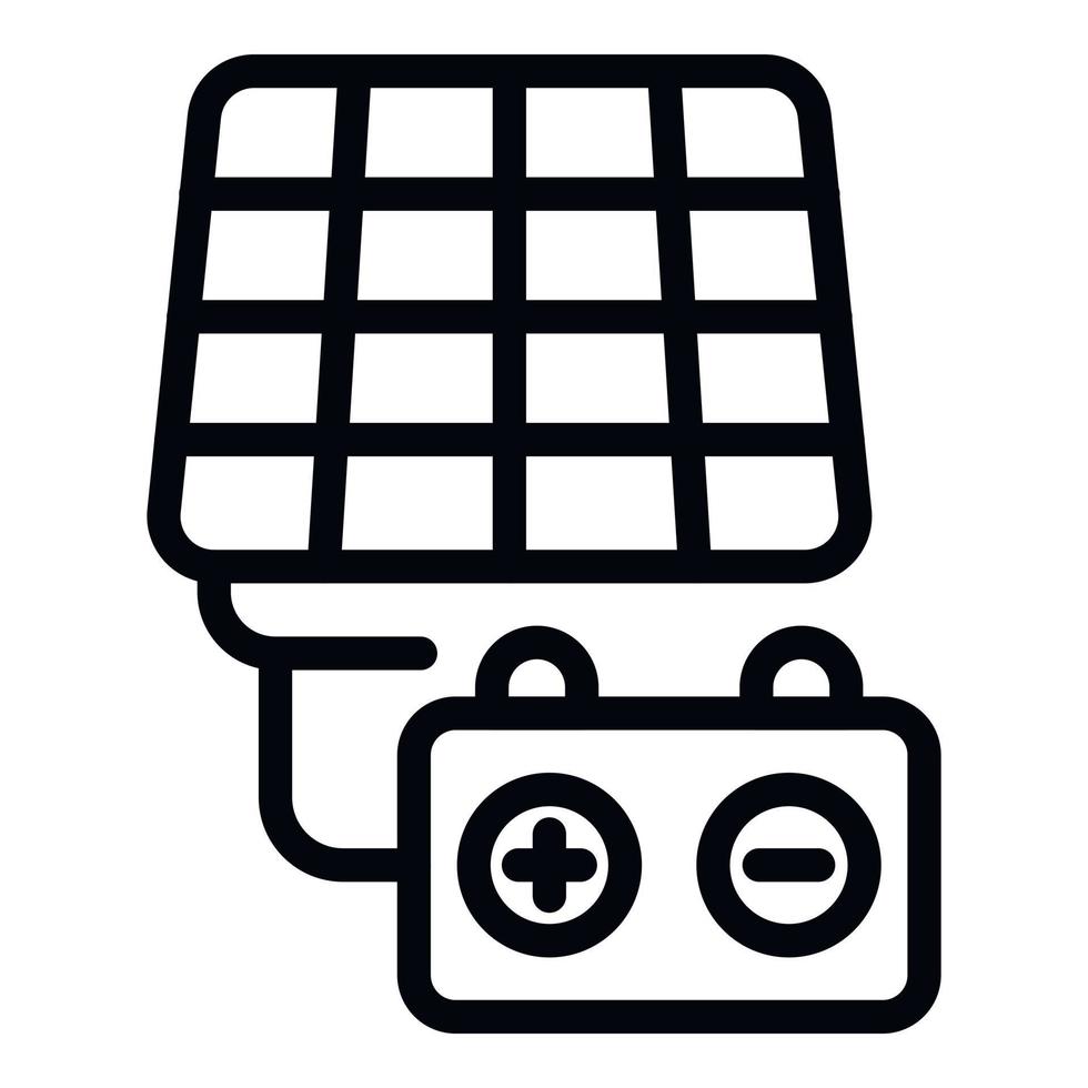 Solar panel battery icon outline vector. Eco energy vector