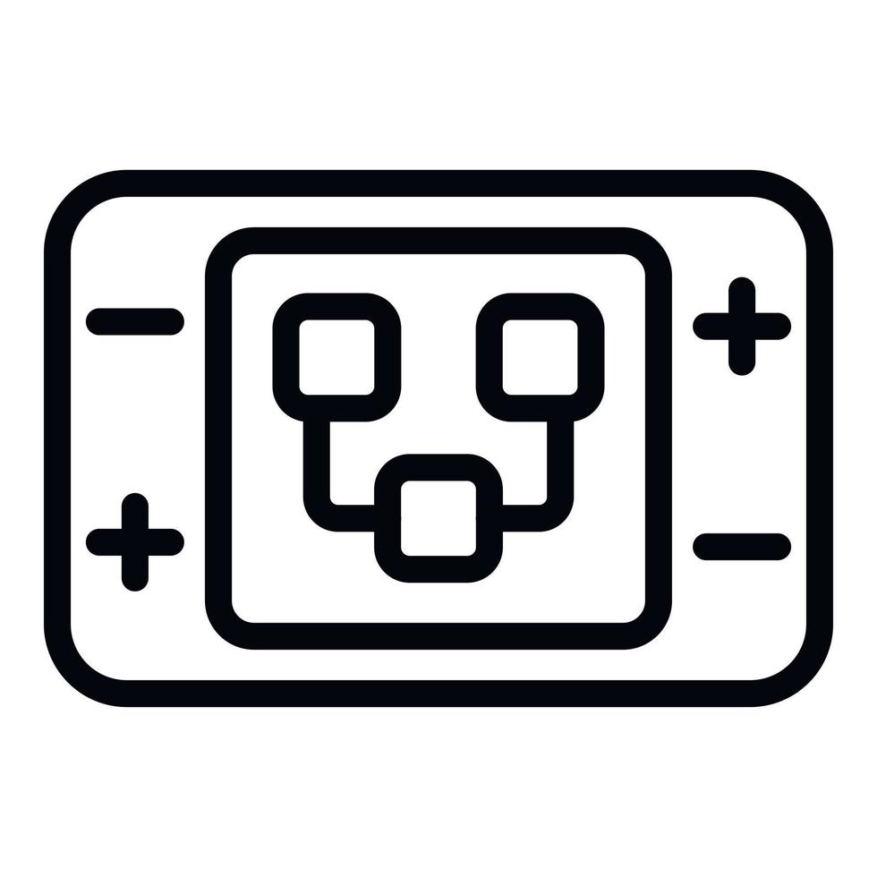 Console game icon outline vector. Online play vector