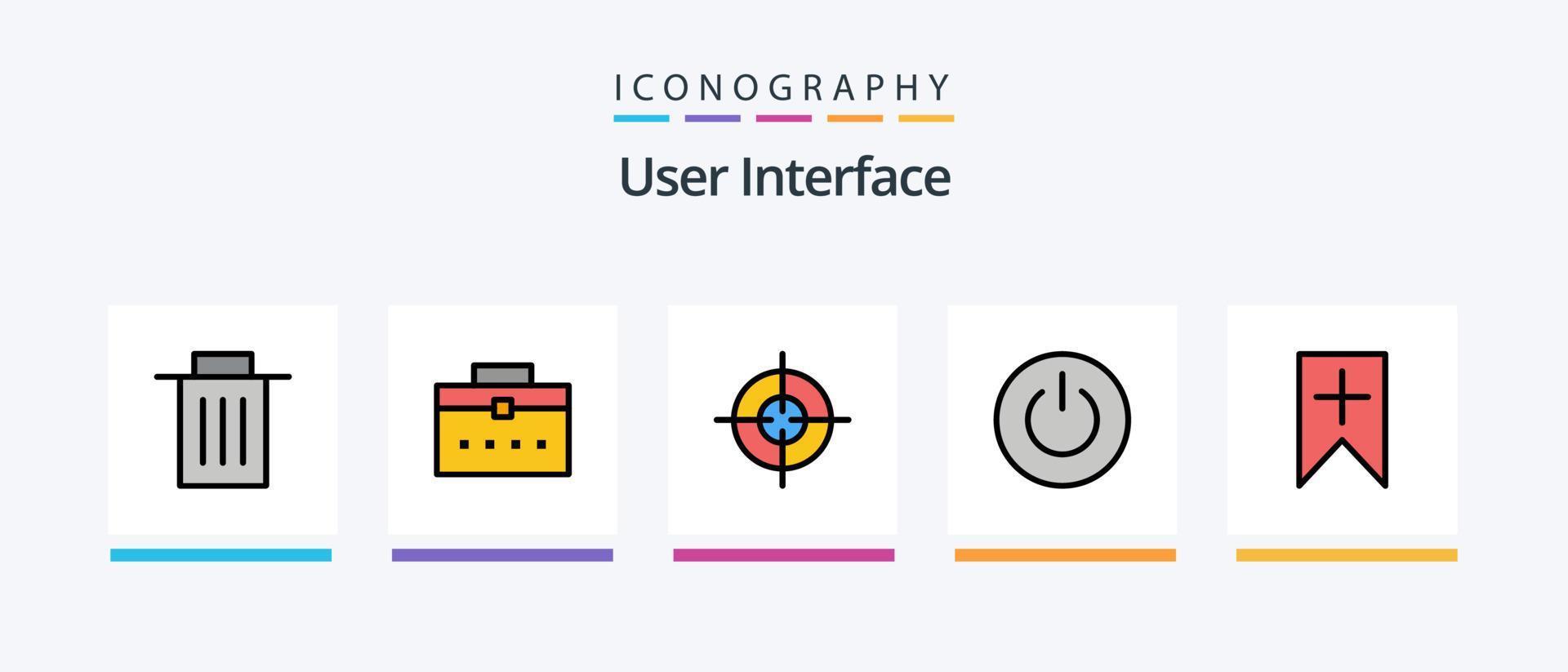 User Interface Line Filled 5 Icon Pack Including . trash. left. interface. interface. Creative Icons Design vector