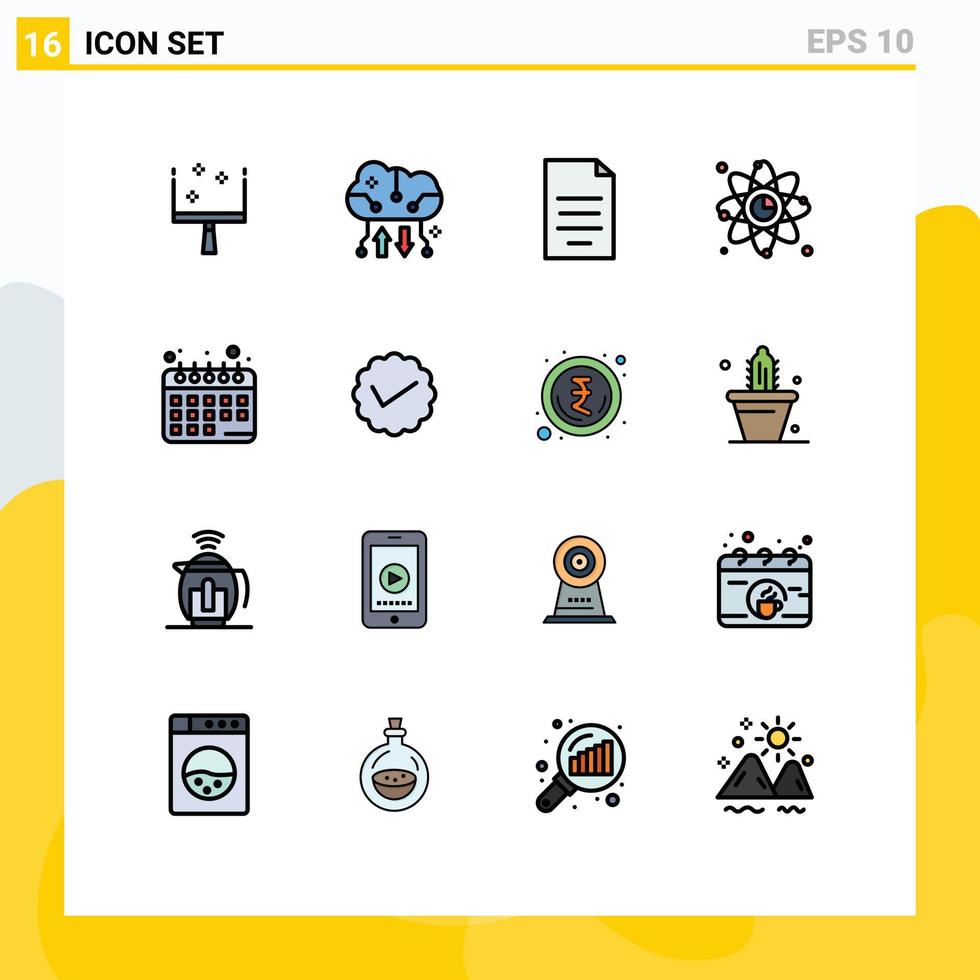 16 Creative Icons Modern Signs and Symbols of network graph document connection money Editable Creative Vector Design Elements