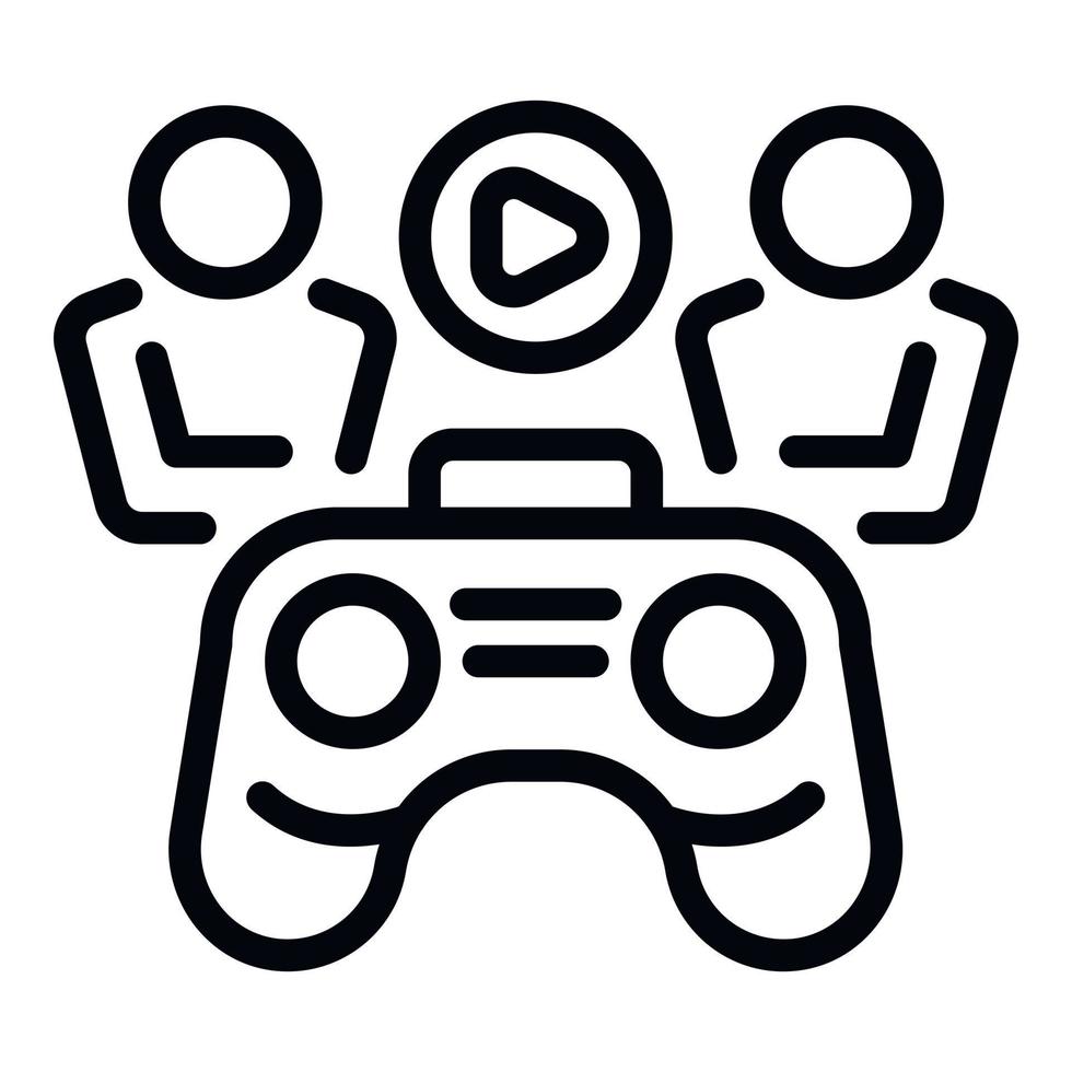 vector de contorno de icono de joystick de jugador. dispositivo digital