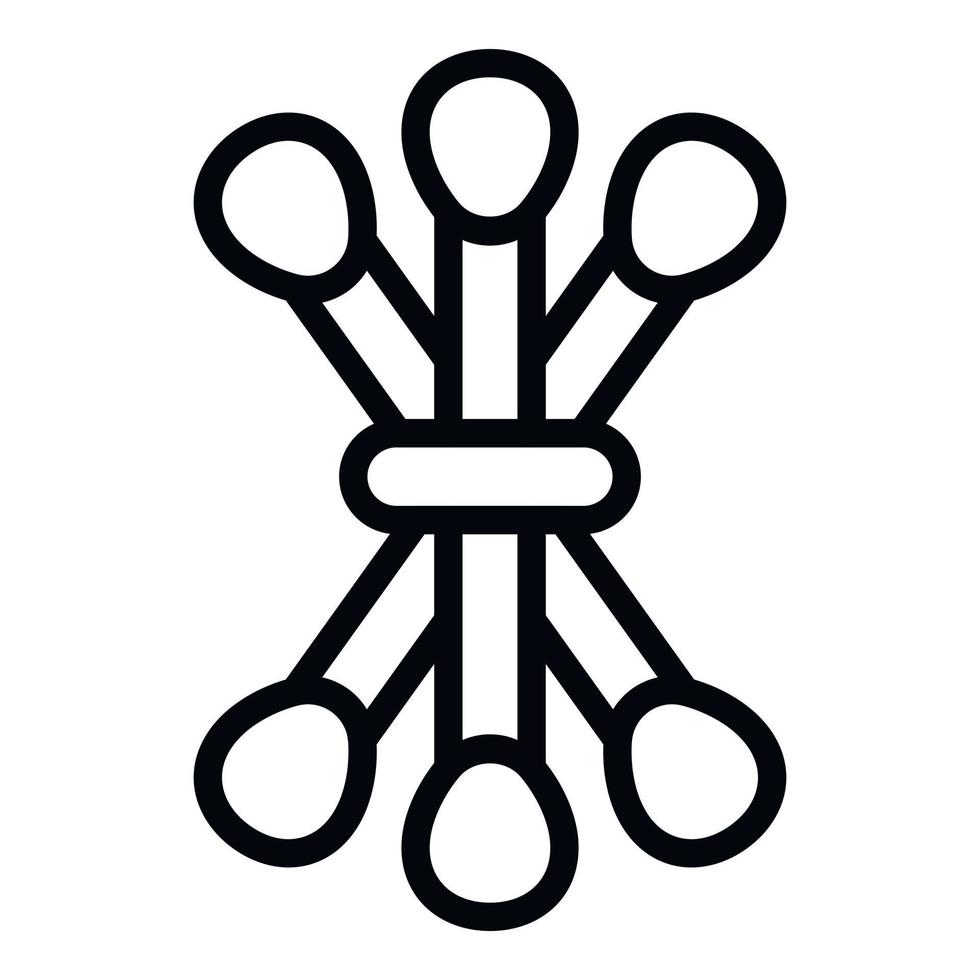 Cotton swabs icon outline vector. Wood swab vector