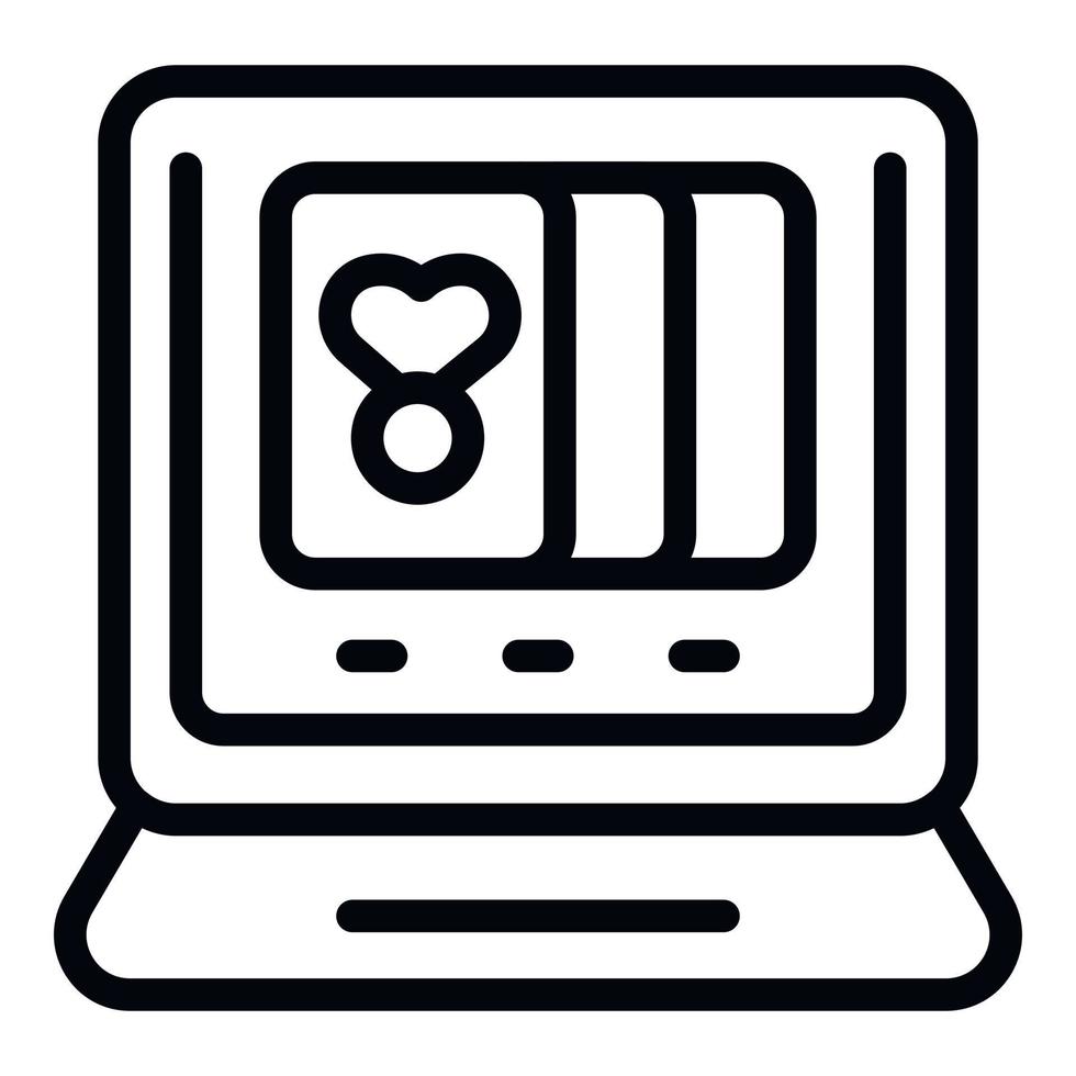 Laptop gamer icon outline vector. Console digital vector