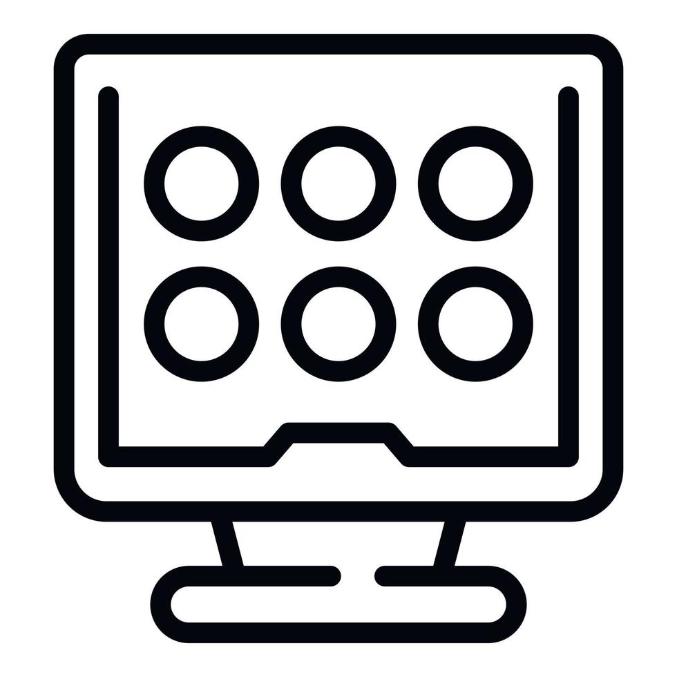 Gamer pc icon outline vector. Online game vector