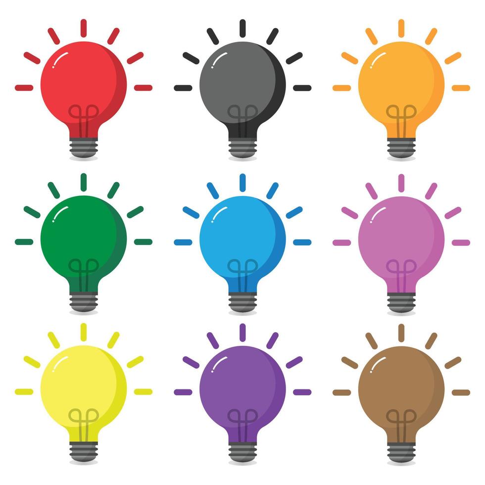 Colorful fluorescent light bulb vector for creative idea isolated