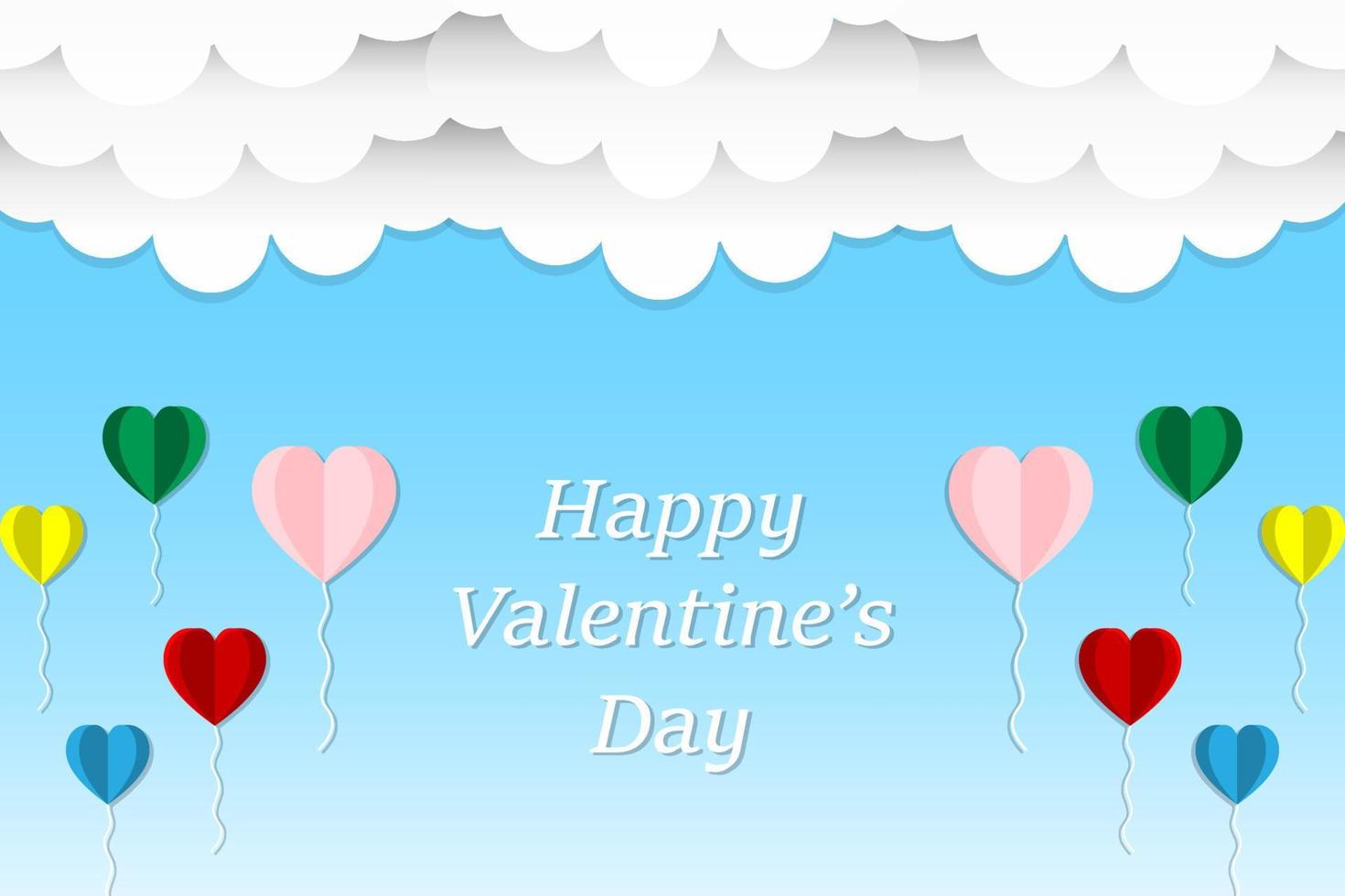 Vector valentine background concept with the pink heart shape balloon colorful