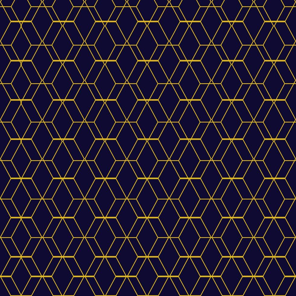 Abstract shape idae geometric pattern striped gold on blue background fabric vector