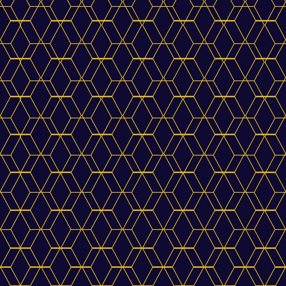 Abstract shape idae geometric pattern striped gold on blue background fabric vector