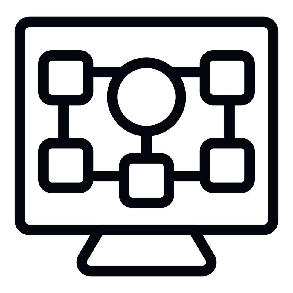 Smart monitor icon outline vector. Internet game vector