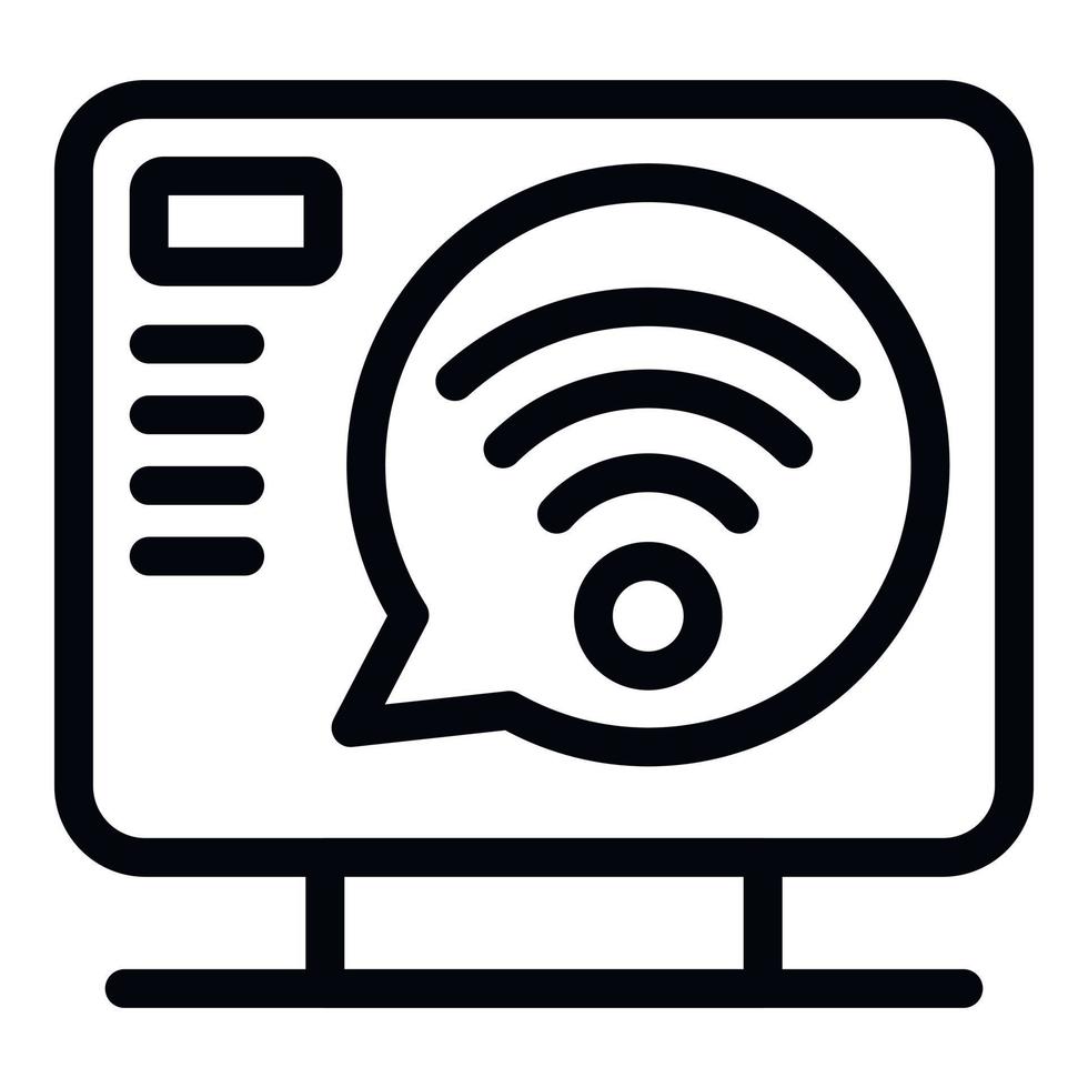 Wifi smart icon outline vector. Home tv vector