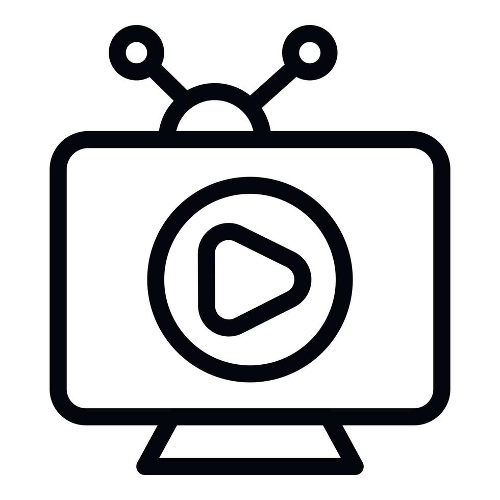 Video tv icon outline vector. Television wifi vector