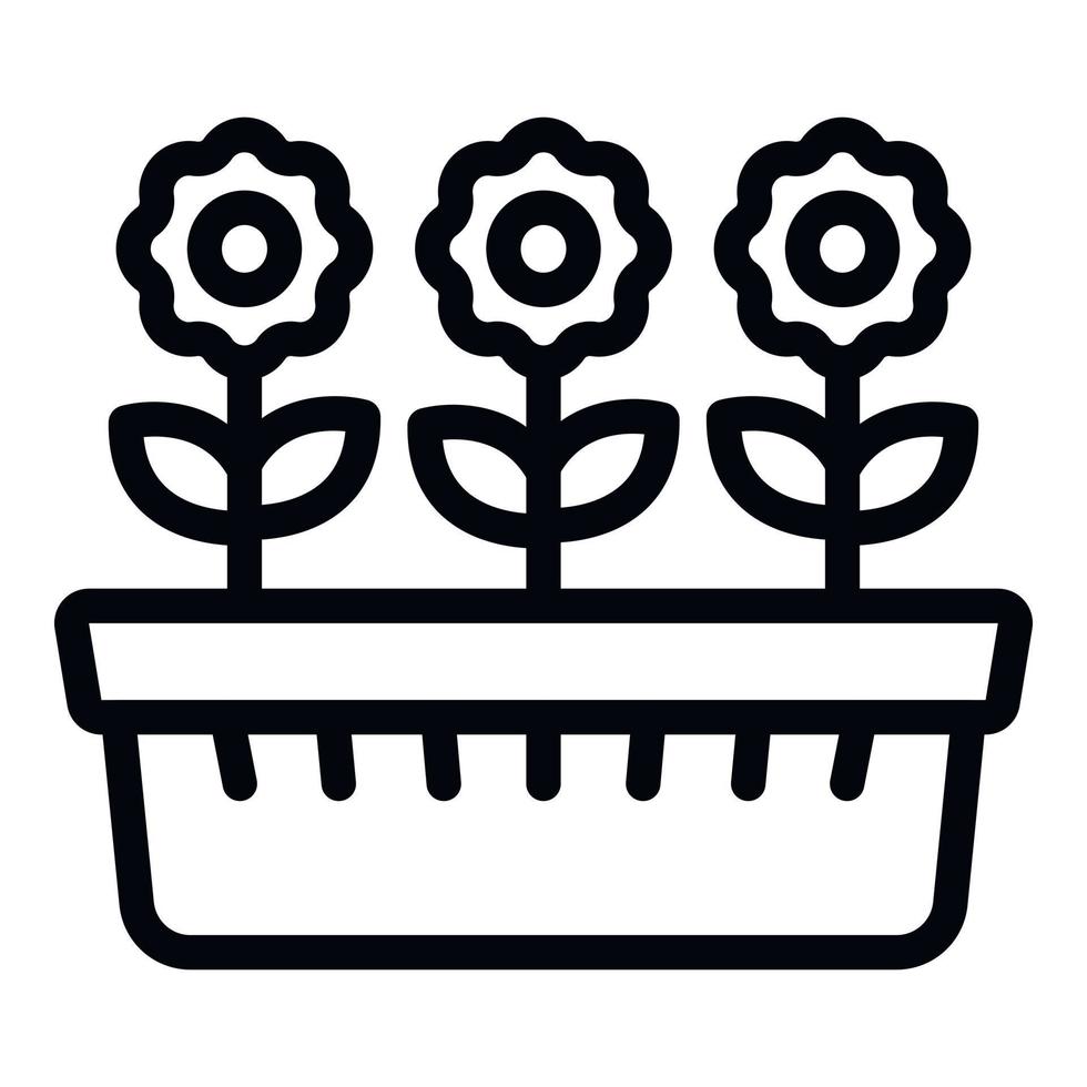 Flower pot icon outline vector. Garden plant vector