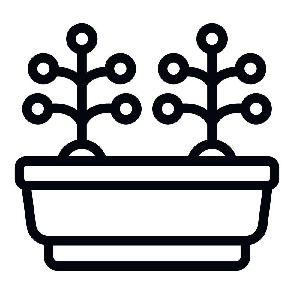 Plant pot icon outline vector. Summer home vector