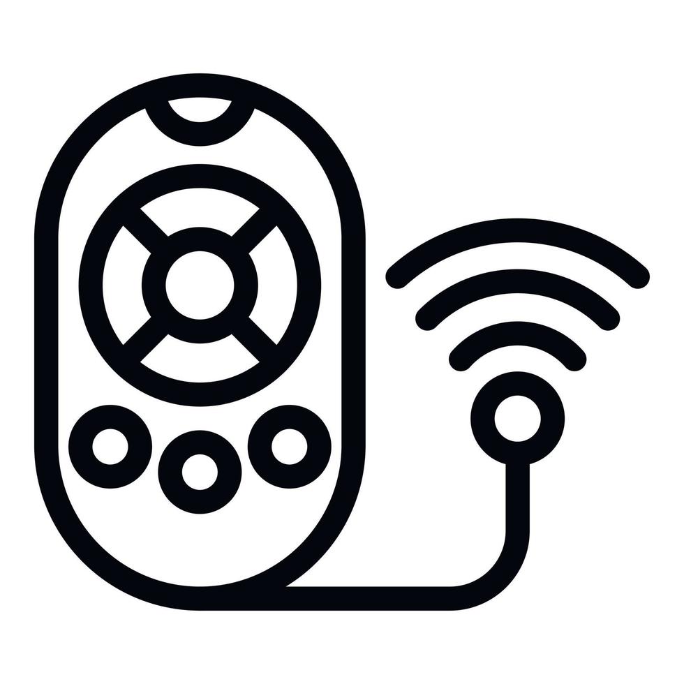 Smart remote control icon outline vector. Home video vector