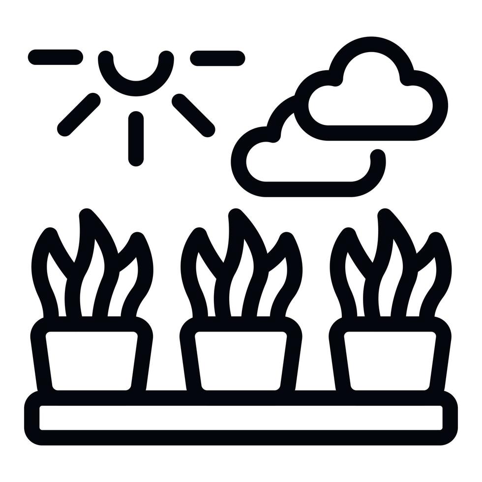 Summer plant pot icon outline vector. Window garden vector