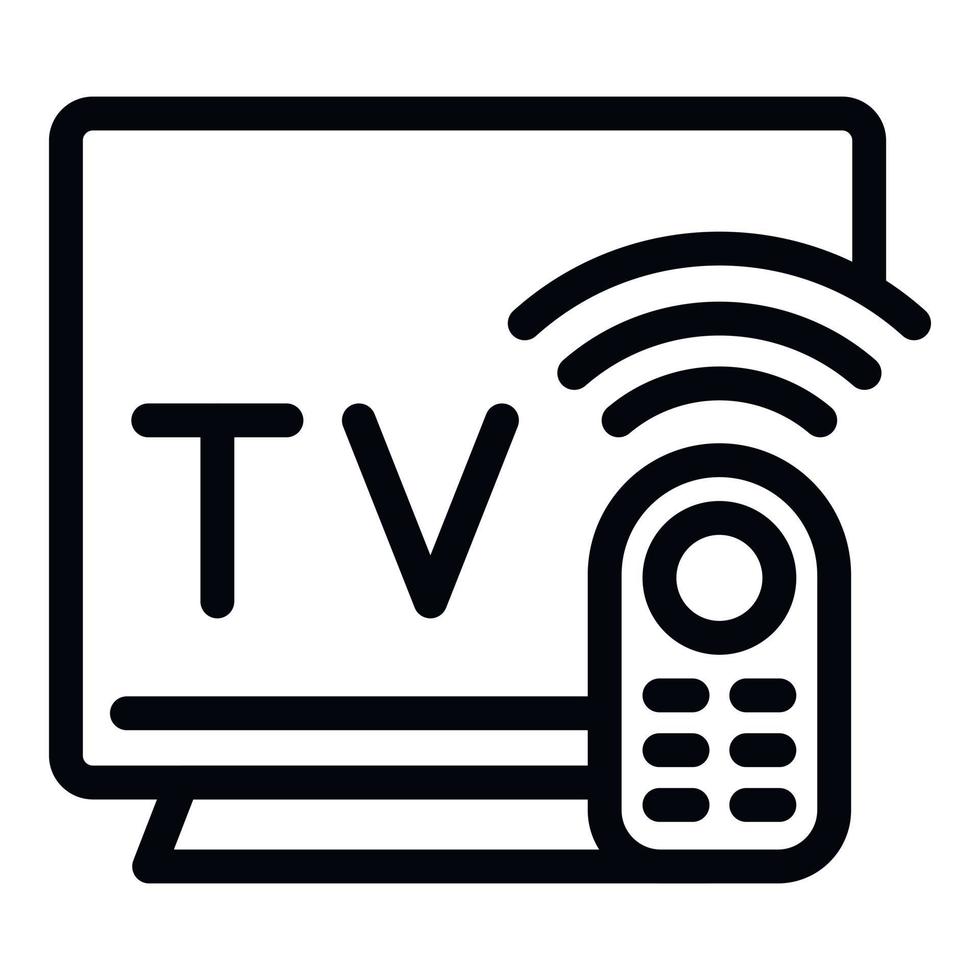 Tv remote control icon outline vector. Computer internet vector