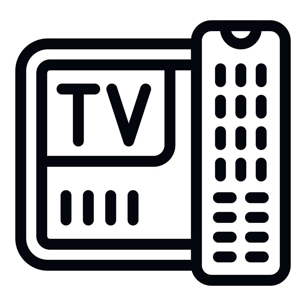 vector de contorno de icono de control remoto de tv. caja de monitor