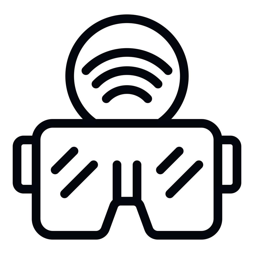Vr glasses icon outline vector. Home tv vector