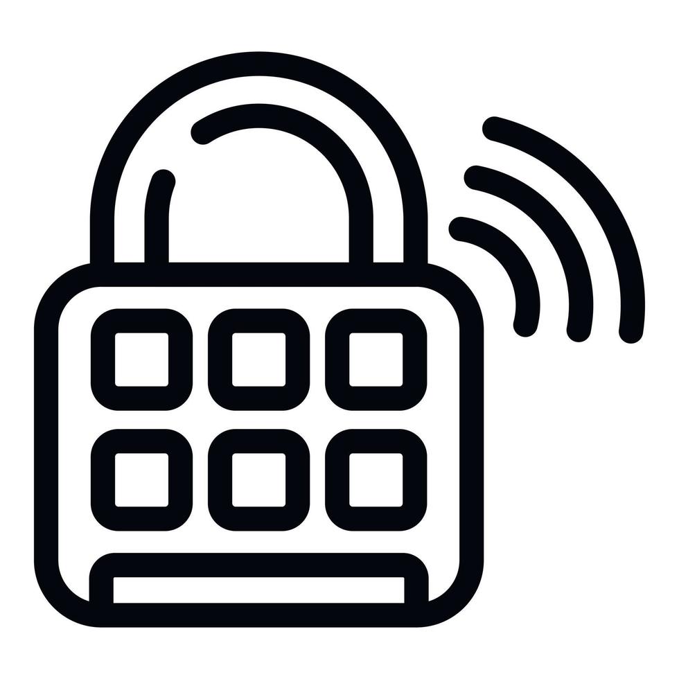 Smart wifi padlock icon outline vector. Tv remote vector