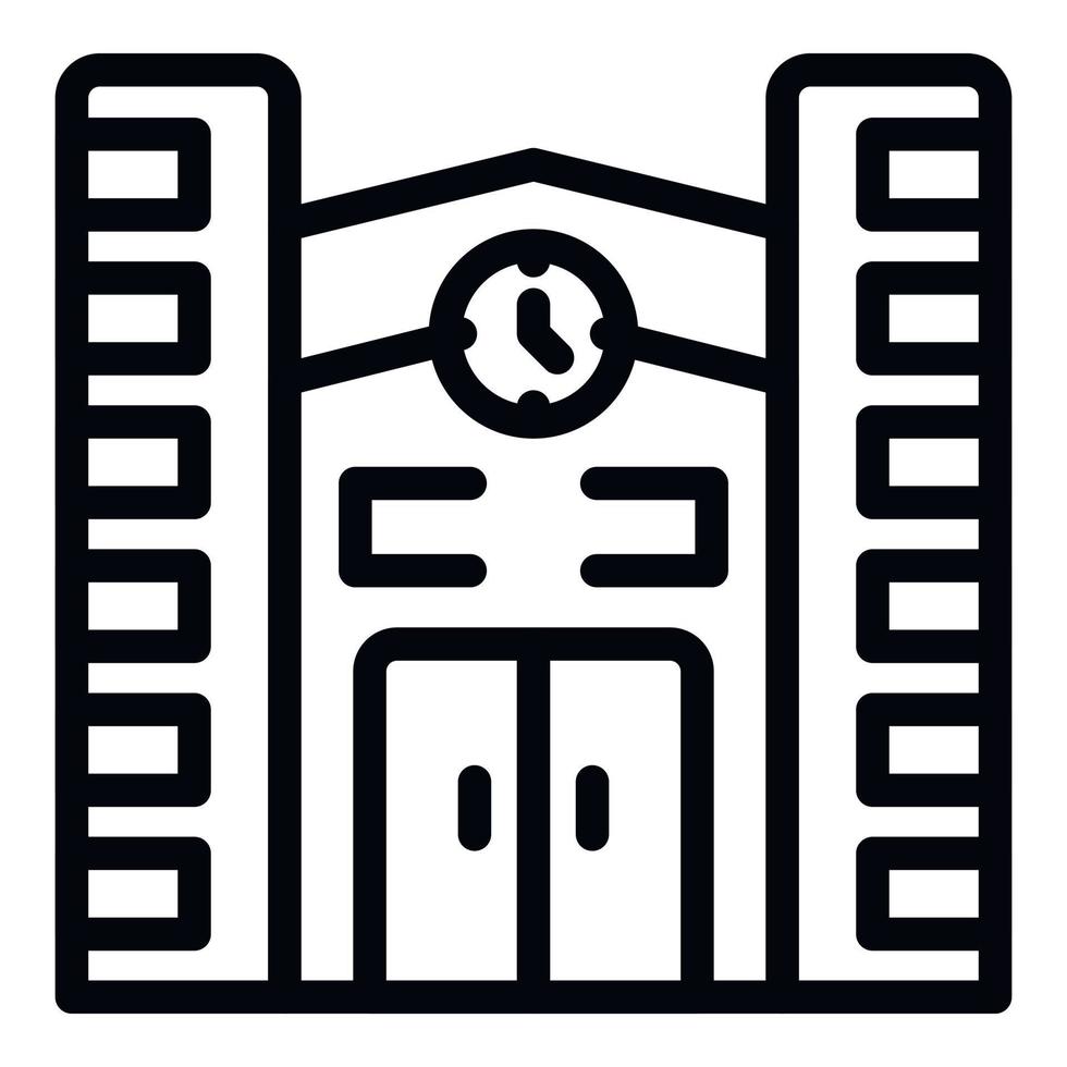 School building icon outline vector. Study safety vector