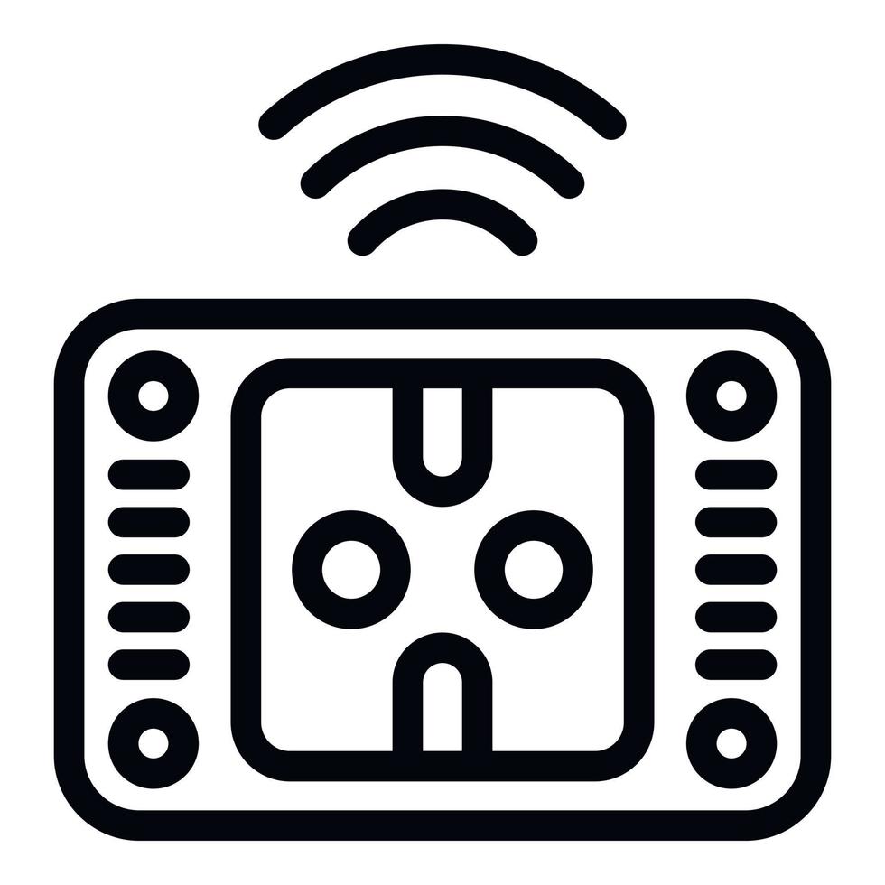 Smart socket icon outline vector. Home tv vector