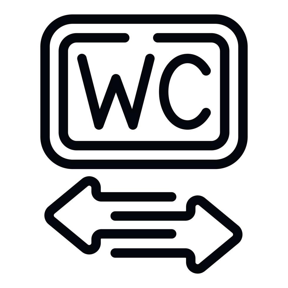 Wc direction icon outline vector. Public toilet vector