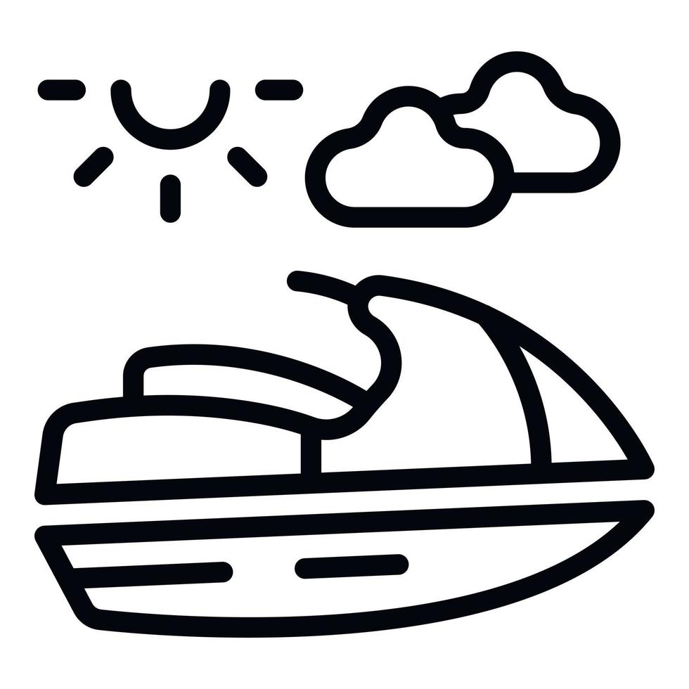 Jetski icon outline vector. Water ski vector