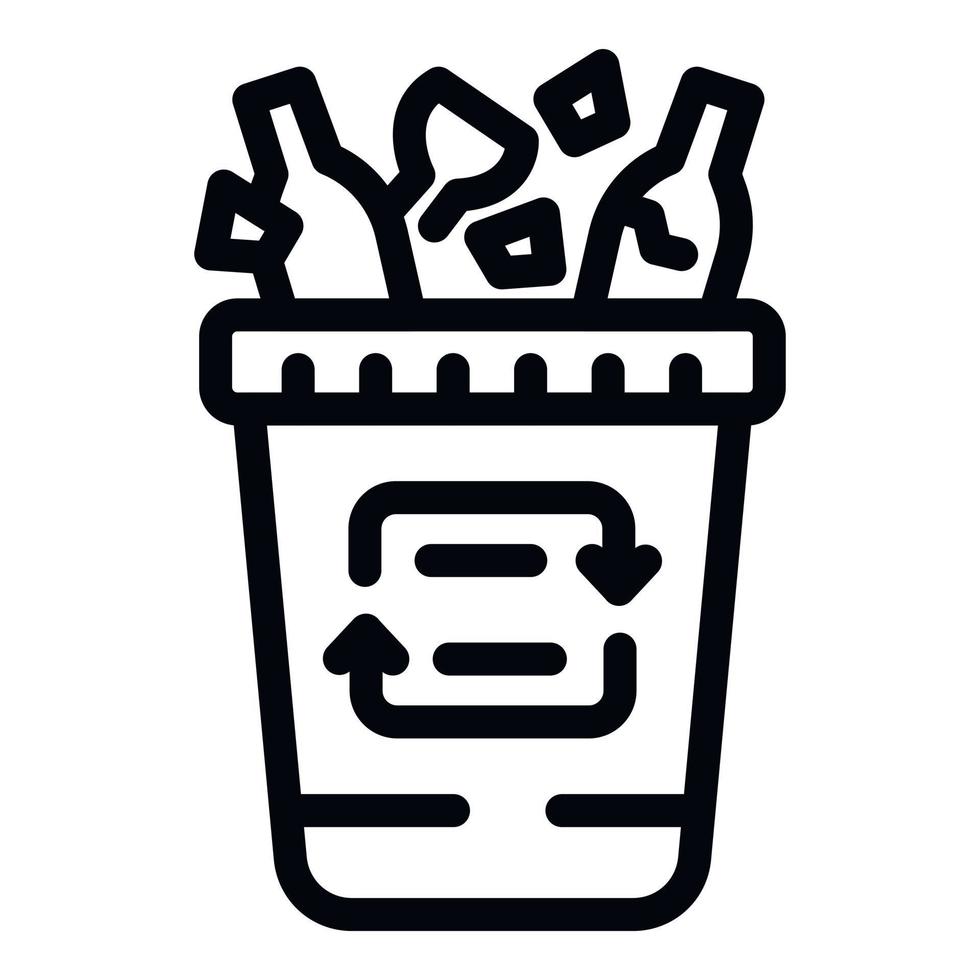 Reuse garbage icon outline vector. Chemical waste vector