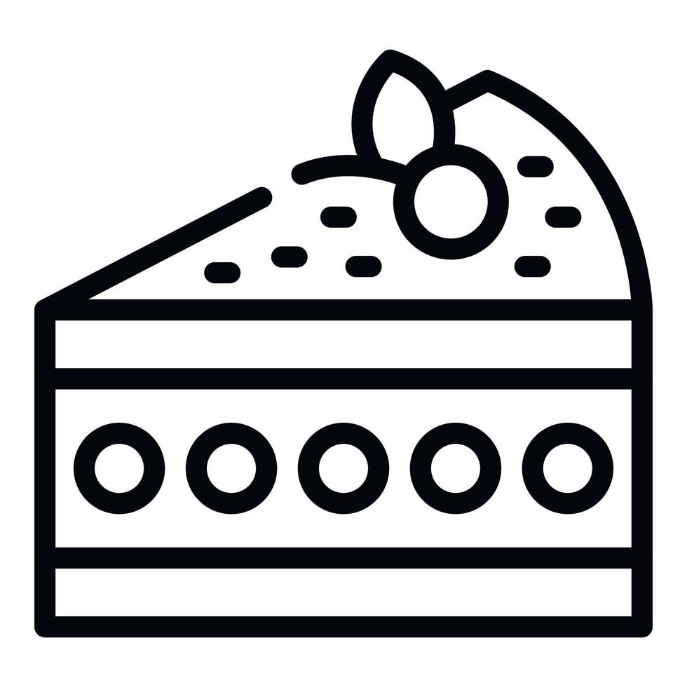 Cream sweet slice icon outline vector. Bakery food vector