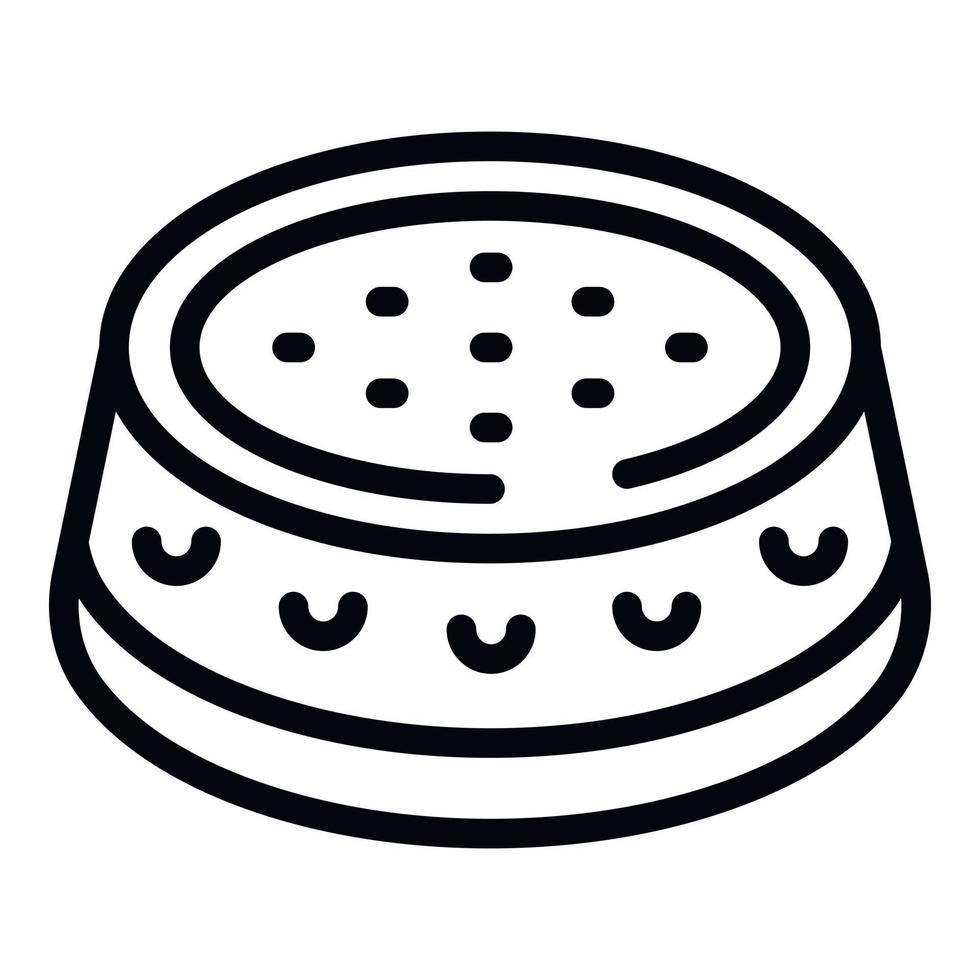 vector de contorno de icono de comida de pastel. tarta dulce