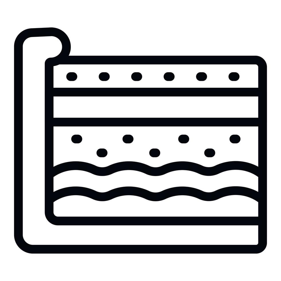 Slice cake icon outline vector. Cream pie vector