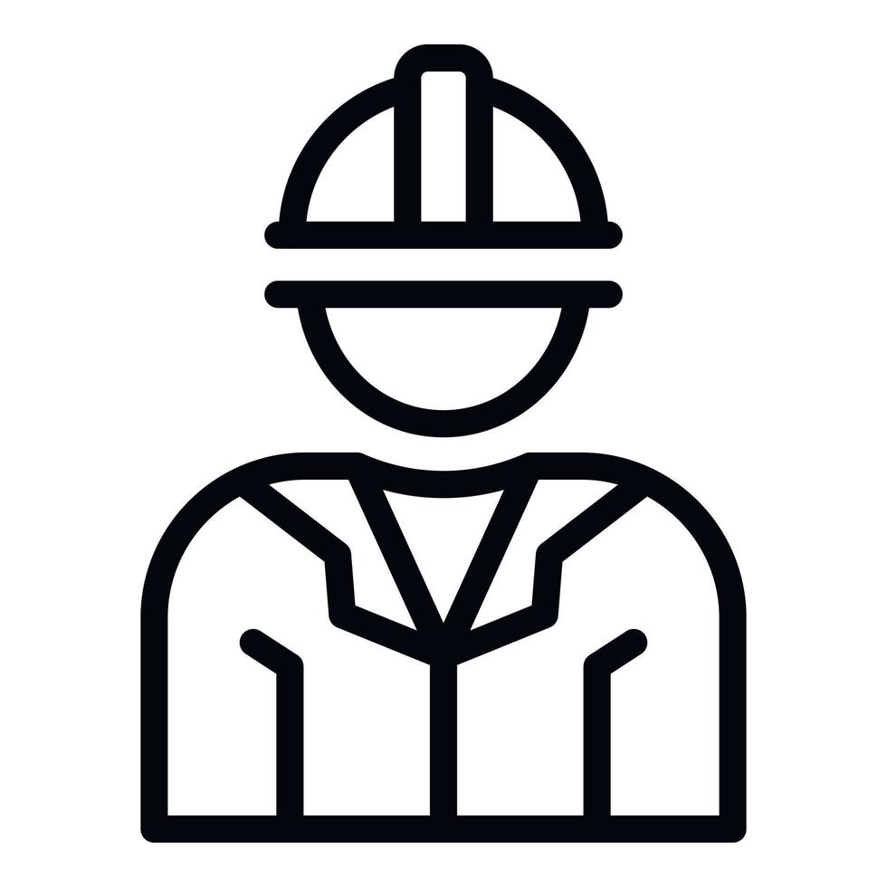 vector de contorno de icono de trabajador de construcción. conceder dinero