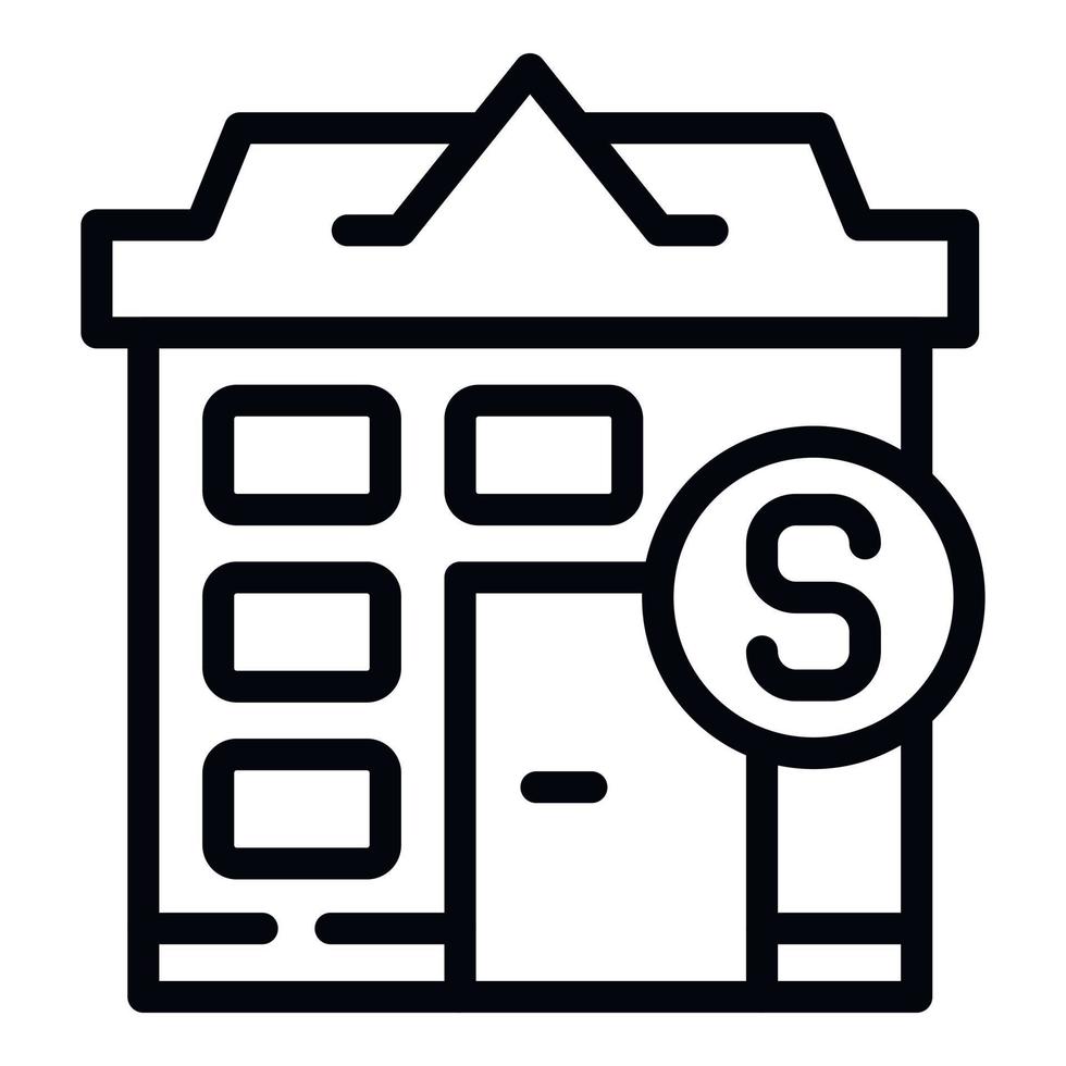 House subsidy icon outline vector. Bank money vector