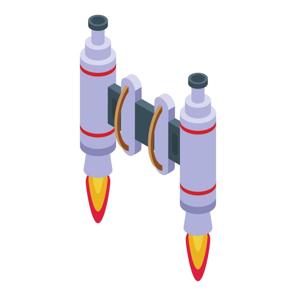 Super jet icon isometric vector. Space model vector