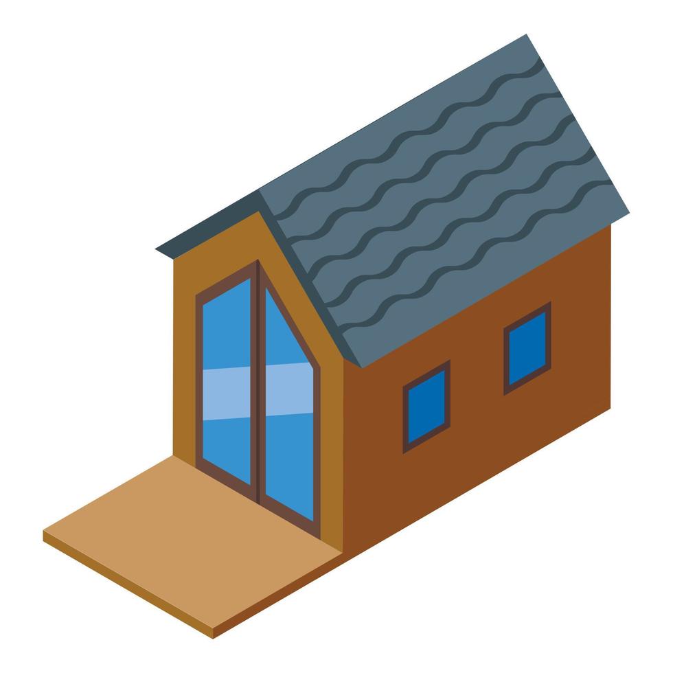 Small travel house icon isometric vector. Nature summer vector