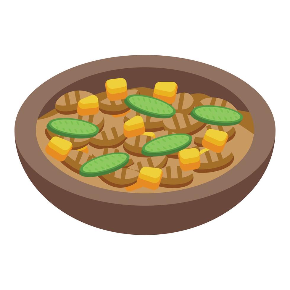 Bean food icon isometric vector. Portugal cuisine vector