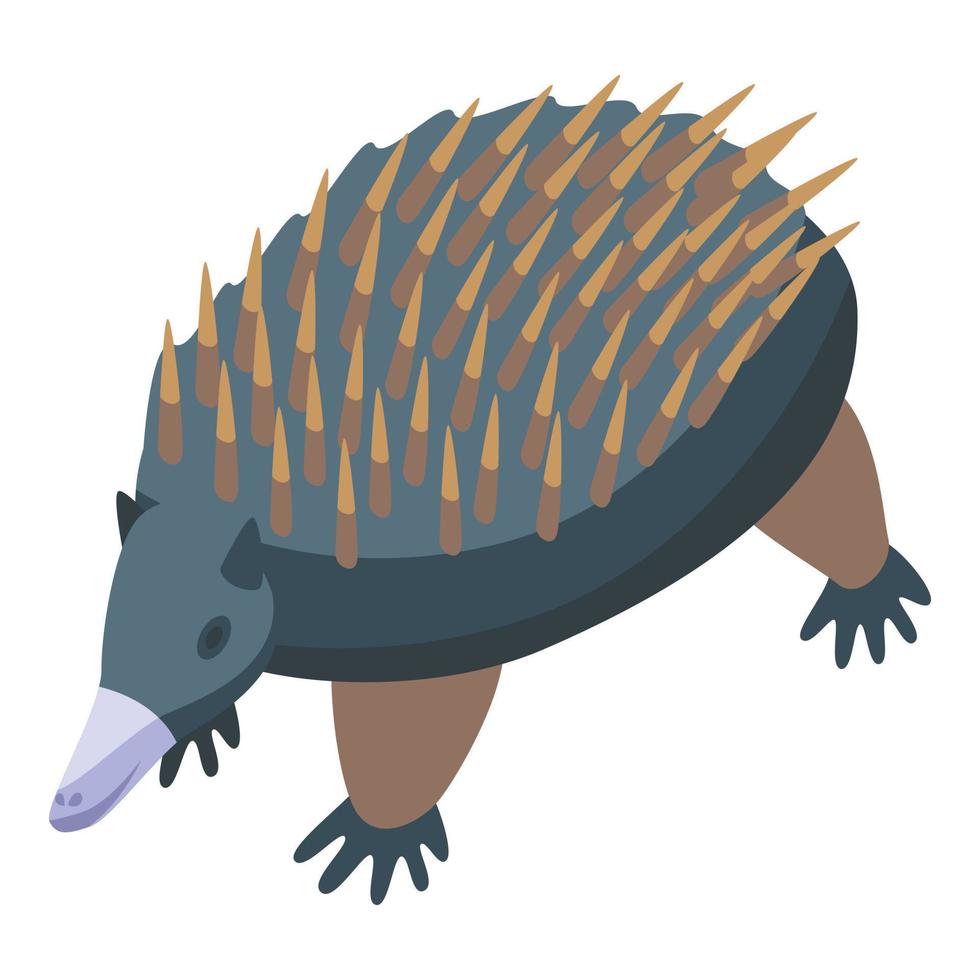 Funny echidna icon isometric vector. Cute animal vector